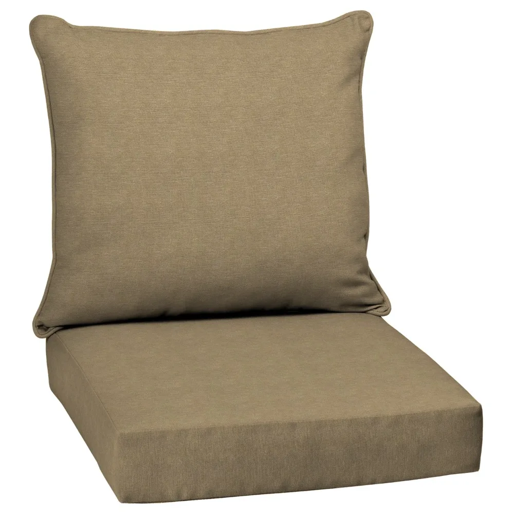 

Performance Outdoor Deep Seating Cushion Set 24 x 24, Tan Hamilton Deep Seat Bottom and Back Cushion for Chair, Sofa, and Couch