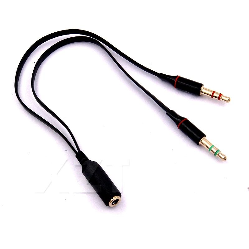 Earphone Jack Adapter 3.5mm Jack 1 Female to 2 Male Earphone Stereo Audio Cable Micphone Y Splitter Connected For Headphone Laptop PC