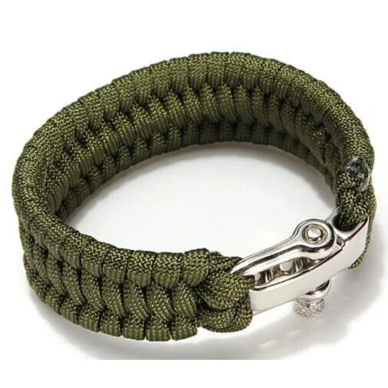 Umbrella Rope Bracelet Military Paracord DIY Braided Adjustable U-shaped Buckle Camping Hiking and Adventure Emergency Rope