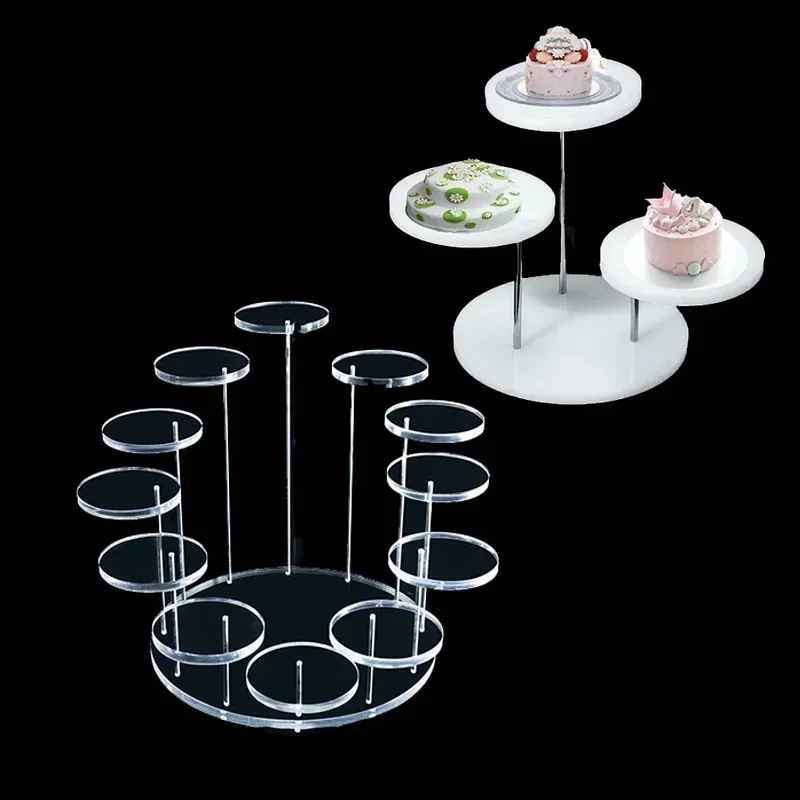 Acrylic Multi-layer Display Rack Circular Rotating Ring Jewelry Display Rack Cake Dessert Afternoon Tea Meal Stand Suspended for cake stand,dessert stand
