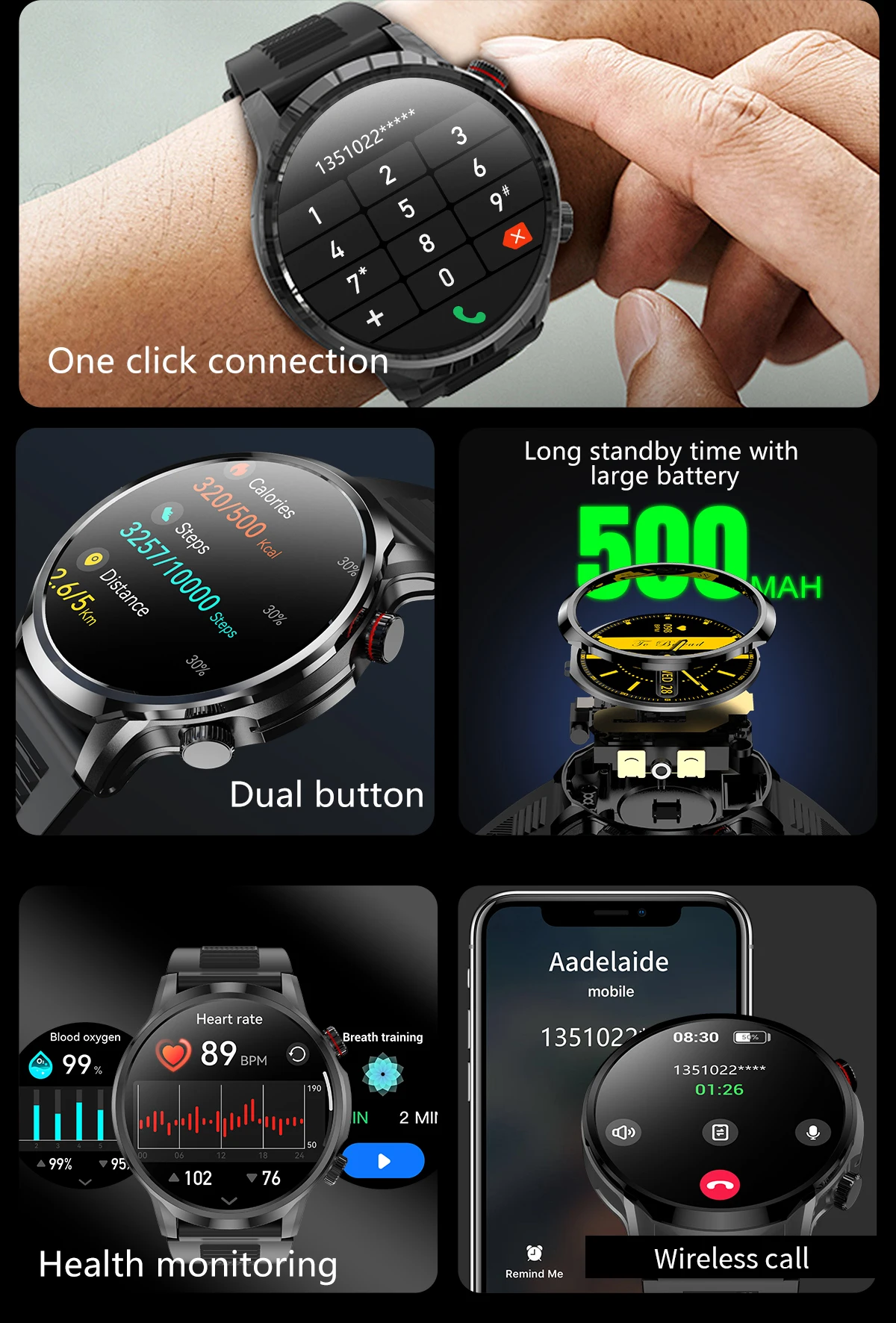 LIGE Smart watch 2025 Dual Bluetooth Call Watch Sport Fitness Bracelet Blood Oxygen IP68 Waterproof Smart Watch For Android IOS