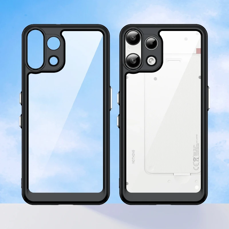 Transparent Hard PC Case with Candy Color Frame and TPU Shockproof Bumper