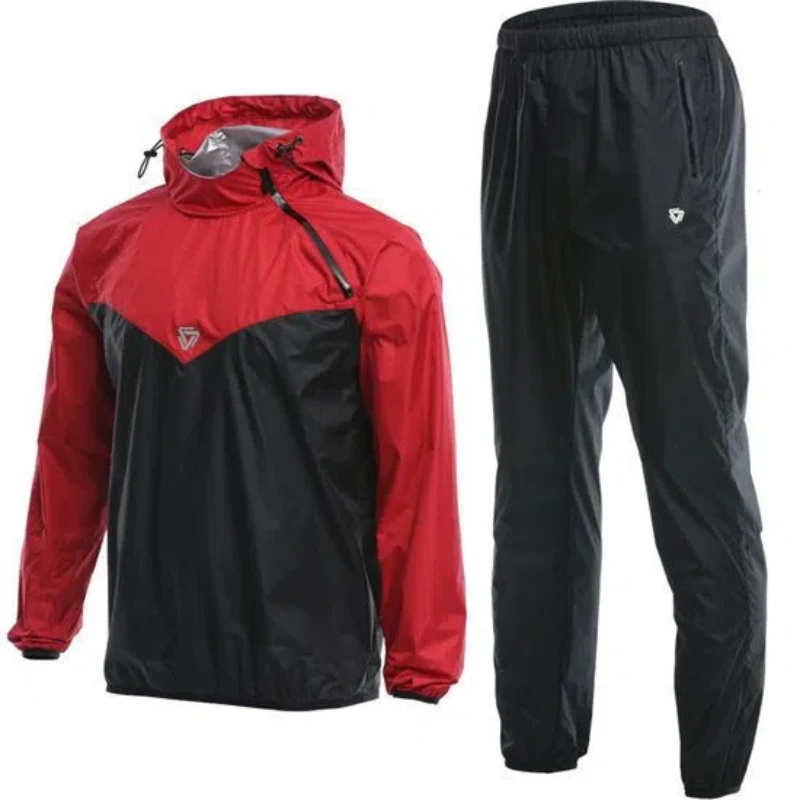 man 4xl plus size flexible sauna suit men's fashion set weight loss clothes running hooded quick drying waterproof jacket Man 4XL Plus Size Flexible Sauna Suit Men's Fashion Set Weight Loss Clothes Running Hooded Quick Drying Waterproof Jacket 5