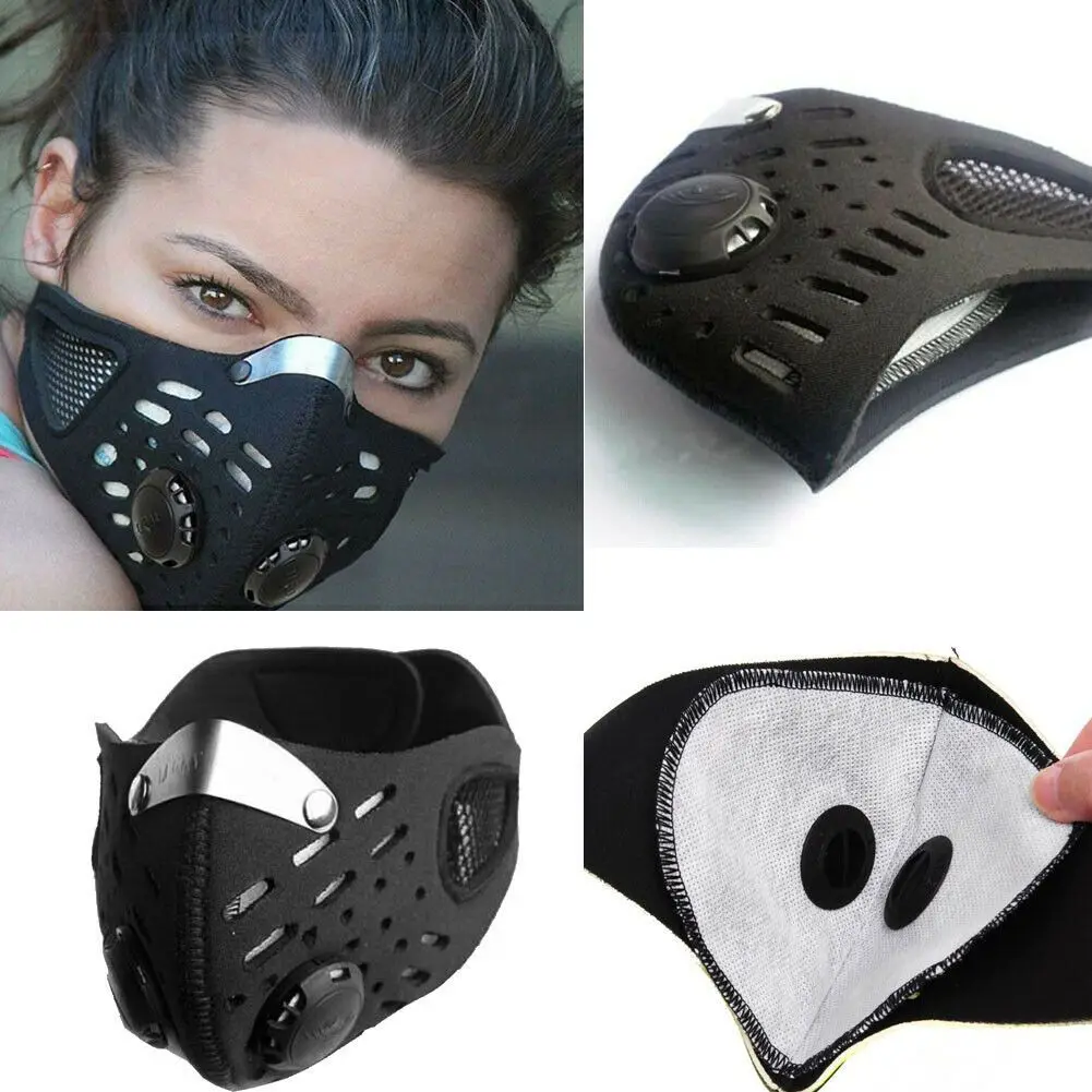 1-teilige Gesichtsmaske mit abnehmbarem Filter, atmungsaktives Webstoffmaterial, geeignet für Radfahren, Laufen, Spazierengehen und Outdoor-Aktivitäten – Detail 6