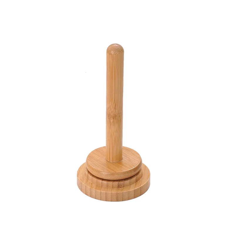 Wooden Yarn Holder Rotatable Ball Thread Stand with Storage Shelf Desktop Spindle Organizer for Knitting Crochet Natural Bamboo