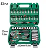 46/53 pcs Drive Socket Ratchet Wrench Set Reversible Ratchet with S2 and CR-V Sockets Household Automotive Repair Ki 5