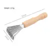 1pc Hair Brush Cleaner Mini Dirt Remover Home Travel Salon Rake with Metal Wire Portable Comb Brush Wooden Handle Cleaning Tools 6