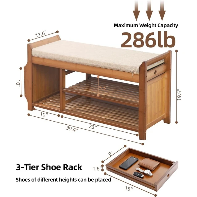 Shoe Bench - Brown