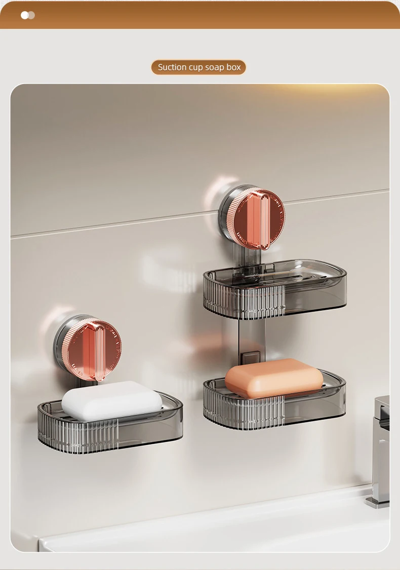 Description Picture 4 of itemSoap Dish Holder for Shower Suction Cup Wall Mounted NO-Drilling Removable Bar Soap Sponge Holder for Bathroom Bathtub Kitchen