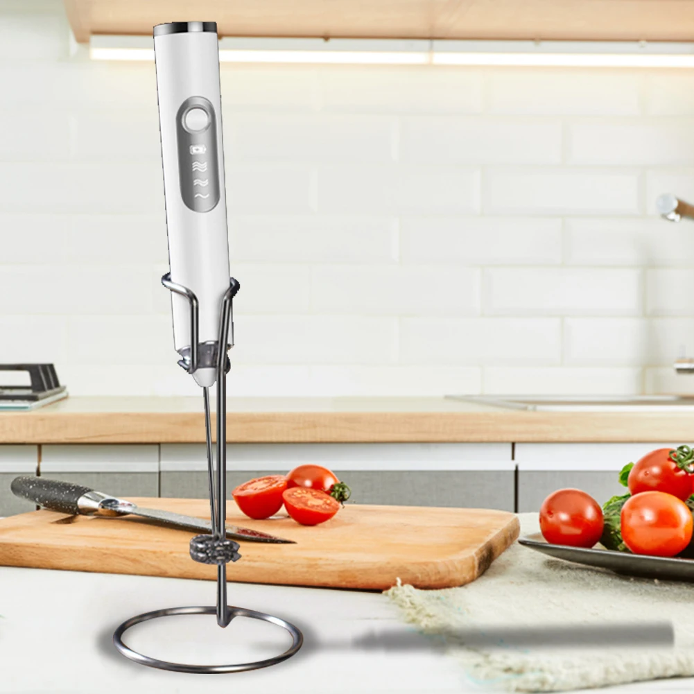 Milk Frother Foam Maker Coffee Whisk Mixer USB Rechargeable 3 Speed Electric Handle Blender Egg Beater Kitchen Hot Cooking Tool 2