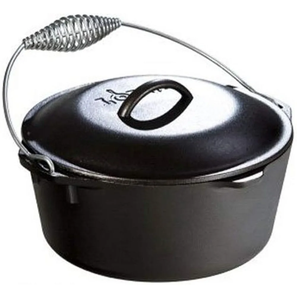 

new Lodge L8DO3 Cast Iron Dutch Oven, Pre-Seasoned, 5-Quart,Black
