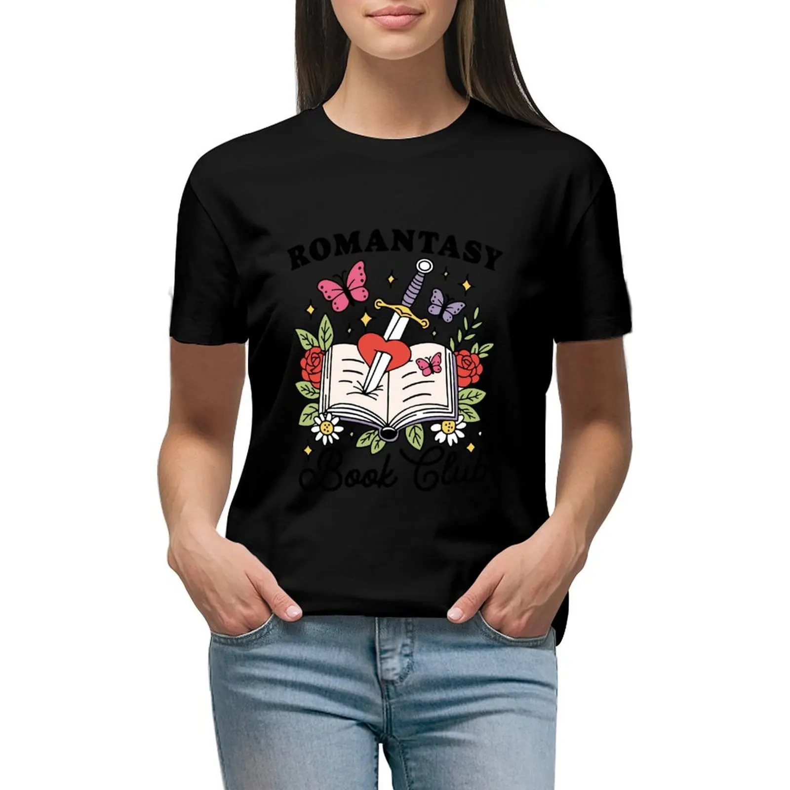 

Romantasy Book Club T-shirt tees Short sleeve tee kawaii clothes Top Women