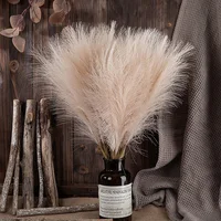 55CM 5/1PCS Fluffy Pampas Grass Boho Decor Flower Fake Plant Reed Simulated Wedding Party Christmas Home Decor Artificial Flower 4