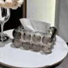 Nordic Light Luxury High-looking Tissue Box Home Living Room Coffee Table Tissue Storage Box Creative Transparent Tissue Box 5