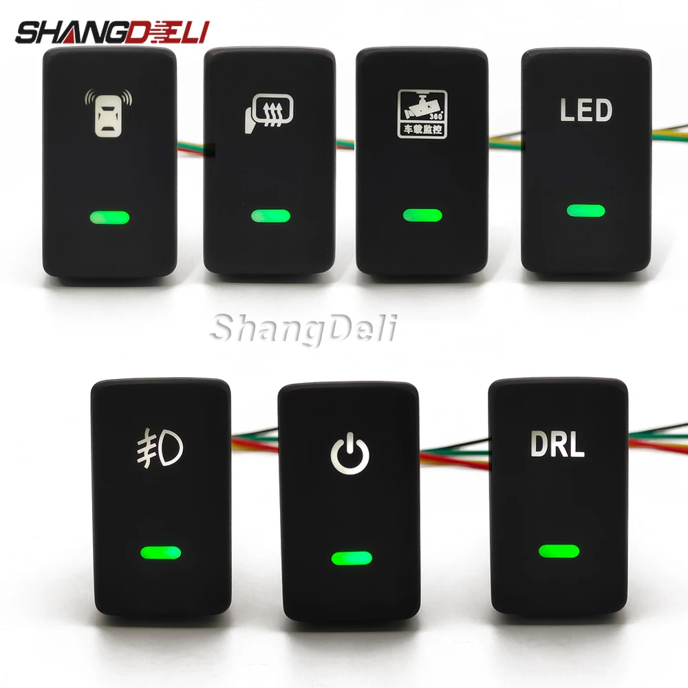 Car LED Light DRL Power On Off Rearview Mirror Heating Button Front Fog Light For Honda CRV Odyssey Civic Fit