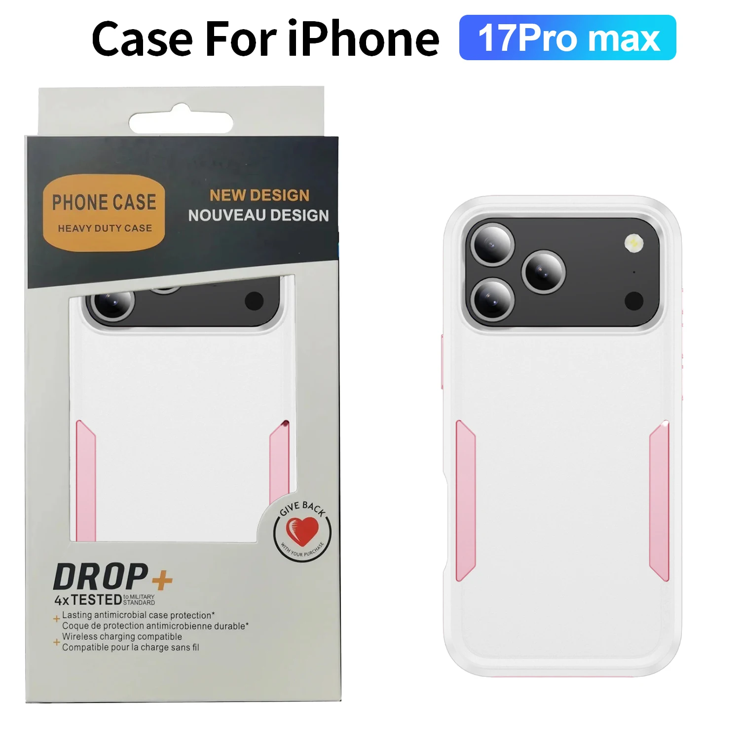 High Quality Rugged Dual Layer Armor Back Cover with Packet Case