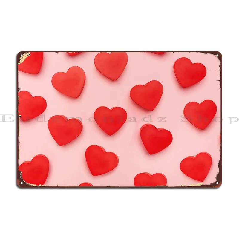 

Hearts Metal Sign Personalized Painting Designing Print Club Tin Sign Poster