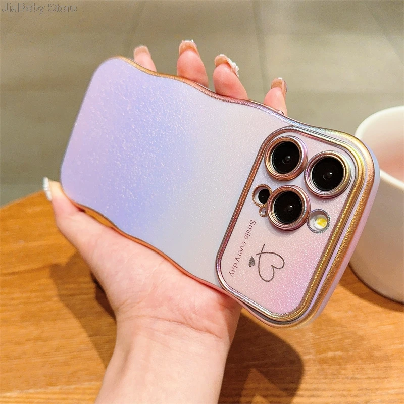 Coque de protection pour appareil photo en forme de cœur avec liquide pailleté de luxe pour iPhone 11 12 13 14 15 16 Plus Pro Max_voghion.com