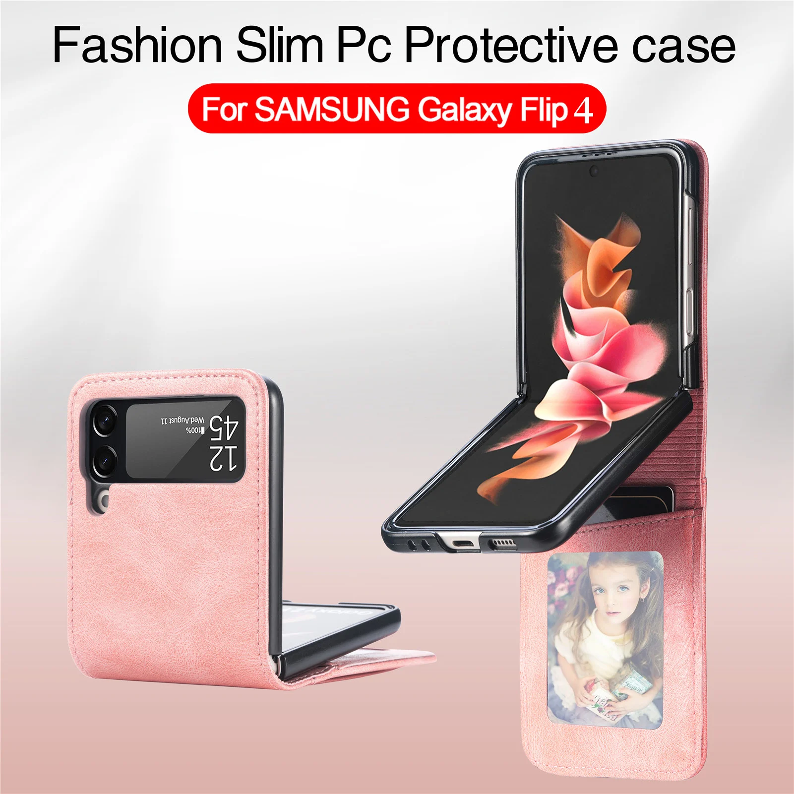 Case Samsung Z Flip 4 Leather Leather  Samsung Galaxy Z 4 Mobile Phone Case  - Mobile Phone Cases & Covers - Aliexpress