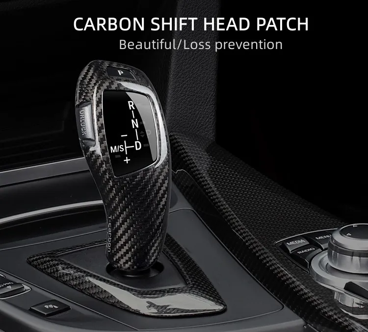 Carbon Fiber Shift Head Patch For BMW F Series T-carbon Car Interior Accessories For Right Left Hand