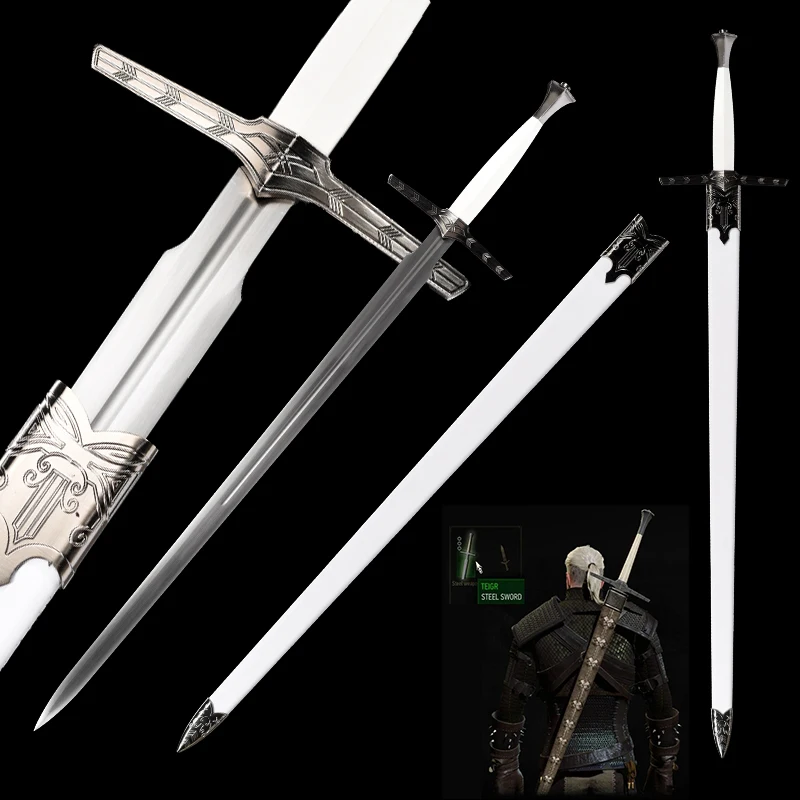 Witcher 3:Sliver Sword Killer Blade Fantacy Swords Movie Replica Coppia Fodero In Plastica In Acciaio Inossidabile-Decorazione