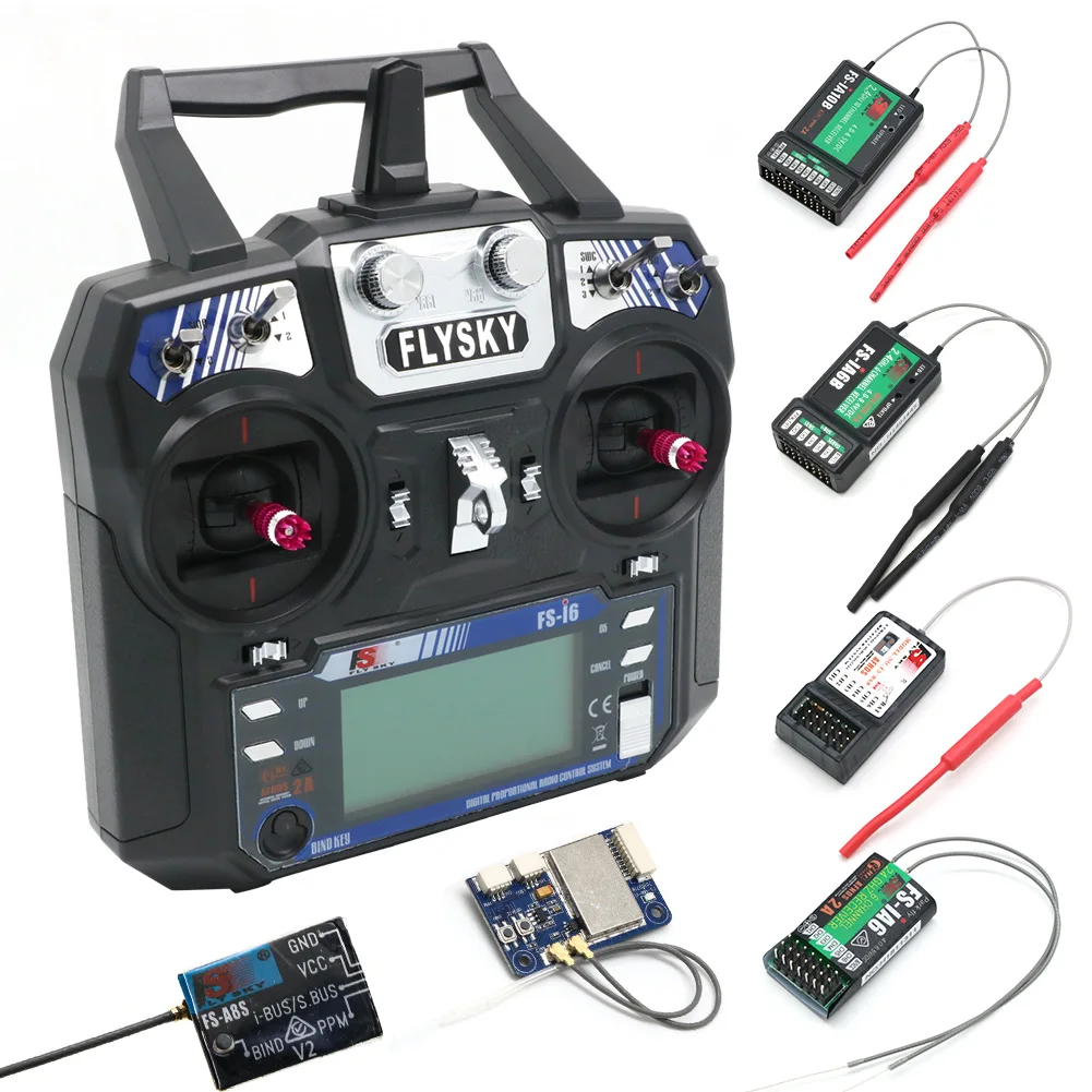 Pack récepteur RC Flysky i6 avec émetteur, mode 1 ou 2, plusieurs versions, idéal pour achat.