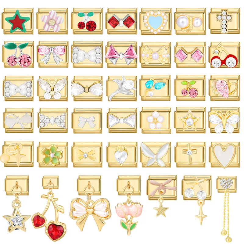 Gold Italian Charm Modular Bracelet for Women DIY Making Gifts