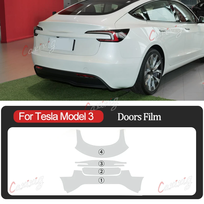 Per Tesla Model 3 Highland 2024-Up Tpu Invisibile Paraurti Auto Pellicola Protettiva Reggiseno Trasparente Ppf Decalcomania Kit Accessori Auto