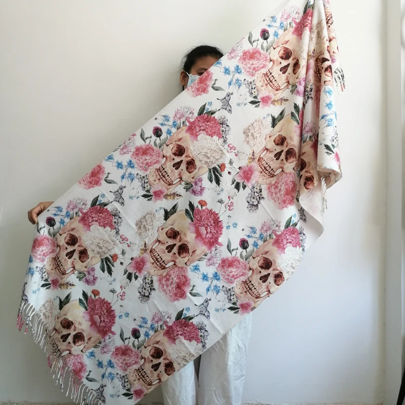 Van Gogh-Inspired Cashmere Wool Scarf - Coffee House Print Winter Wrap