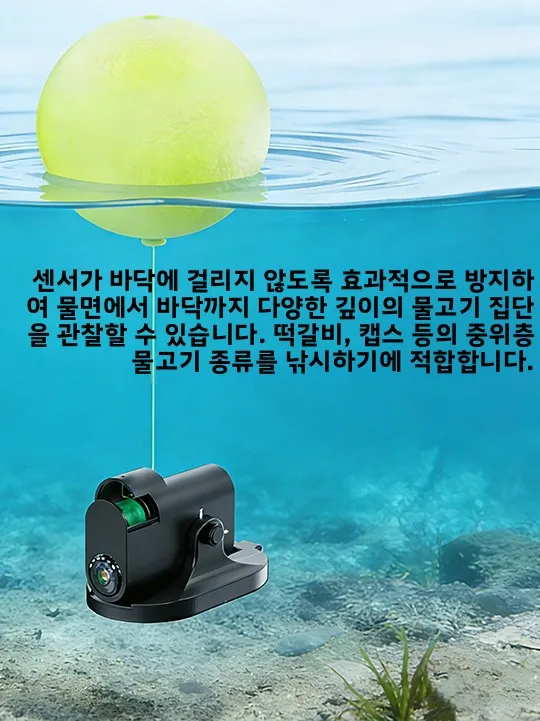 초고화질 야간 투시 어군탐지기 (높이 조절 가능) - 바닥 및 표층 어류 탐지