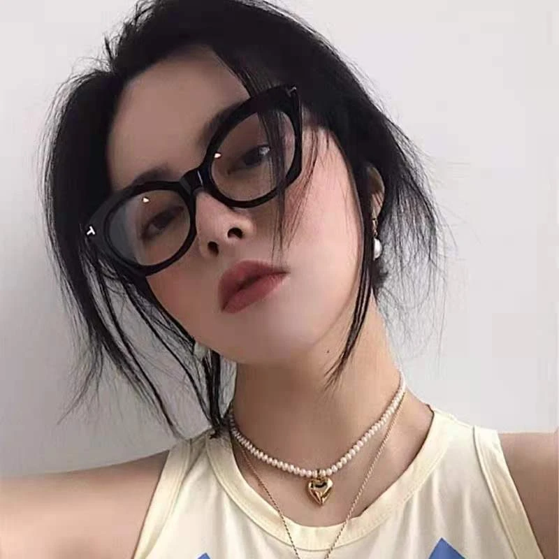 TR90 Cat Eye Myopia Lens Prescription Glasses With Cylinder 1.56 Aspheric Anti Blue Light Nearsighted Glasses 0 -0.5 -0.75 To -6 4