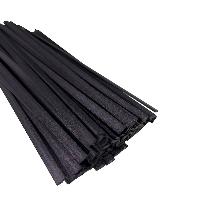 100pcs L25cm Flat Black Fiber Rattan Sticks Essential oil Reed Diffuser Sticks 7mm for Home Decor Air freshener Essential Oils