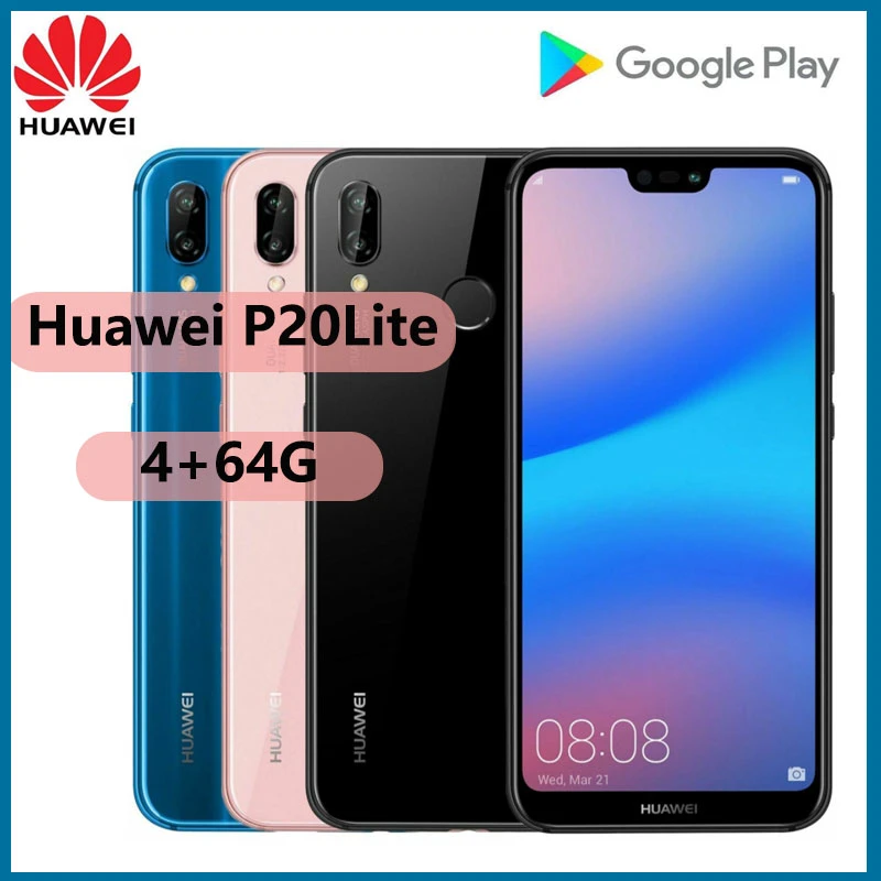 Huawei P20 Lite smartphone Nova 3E Global Firmware 5.84" Screen Android 8.0 4GB RAM 64GB ROM iphone 8 refurbished