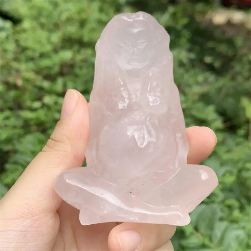 Quarzo Rosa Naturale Gaia Carving Statue Crystal Intagliato Donna Torso Energy Pink Gem Body Sculpture Decorare Regalo