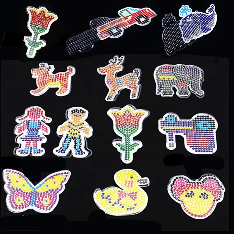 12 Pieces 5mm Hama Beads Template Perler DIY Hand Making Toy Pegboards Children Perler Pixel Art Kid Education Puzzle Gift Craft