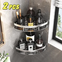 Bathroom No-Nail Shelf Shower Corner Shelf Aluminum Shampoo Shelf Shower Organizer Bathroom Accessories 1