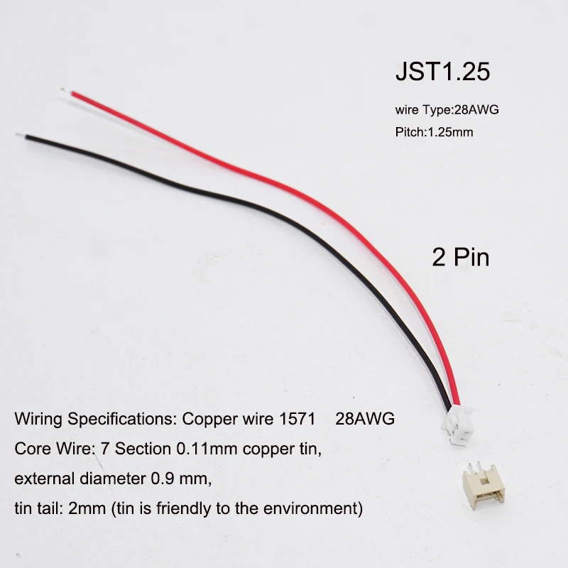 Set 10 Đầu Nối Dây Jst Xh2.54 Xh 2.54mm 2 / 3 / 4 / 5 / 6 / 7 / 8 / 9 / 10 Pin Dài 20cm