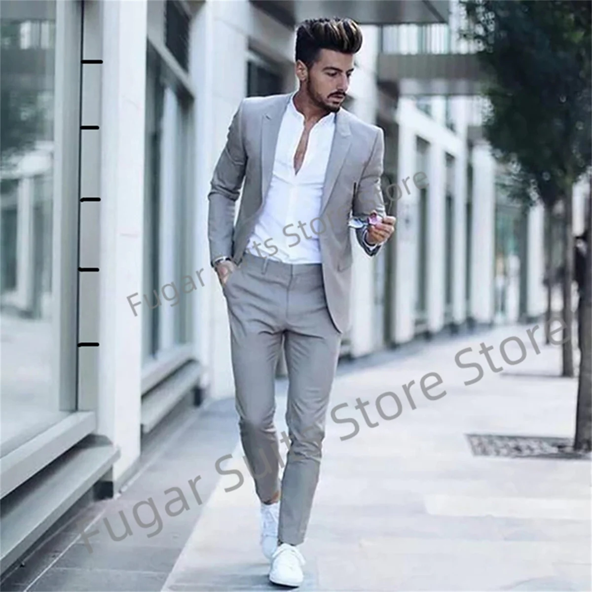Pink Luxurious Suits For Men Slim Fit Wedding Party Groom Tuxedos 2 Pieces Sets Business Male Blazer Trajes De Hombre