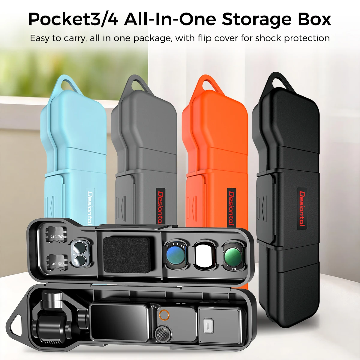 Compact Protective Case with Filter and Memory Card Slots & Screen Cushioning