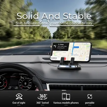 Supporto per Telefono da Auto Girevole Antiscivolo, Montaggio a 360 Gradi per Cruscotto, Navigazione GPS, Accessori Auto Universali