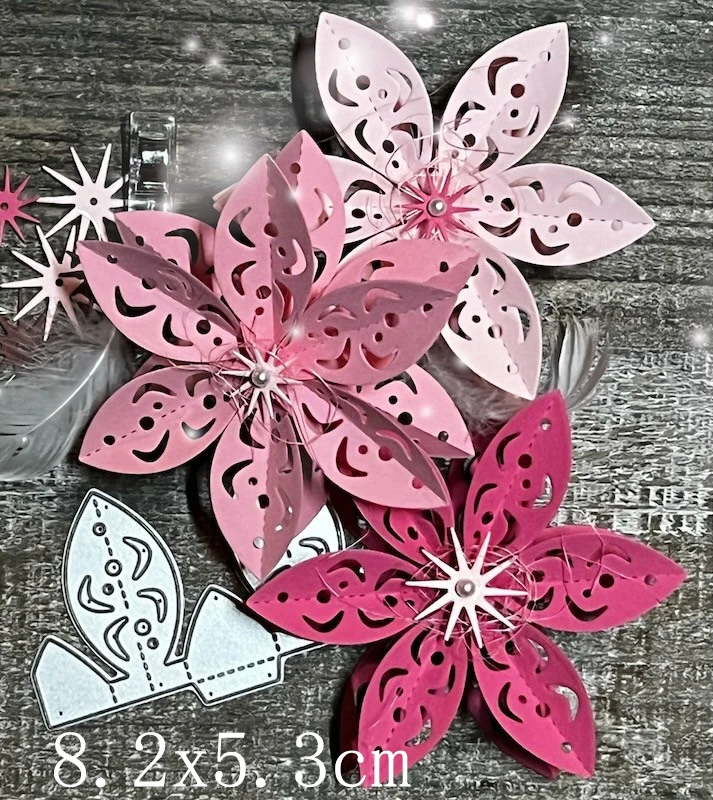 Mmao Craft Metall-Stanzformen, neue gefaltete Blumen-Stanzformen für Scrapbooking, Papierhandwerk, Messerformen, Stanzschablonen