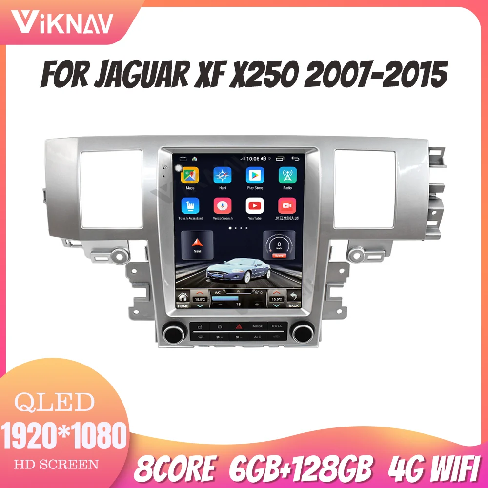 

Android 10 Carplay Radio For Jaguar XF X250 2007-2015 6+128GB Touch Screen Navigation GPS Steering Wheel Control Rear View