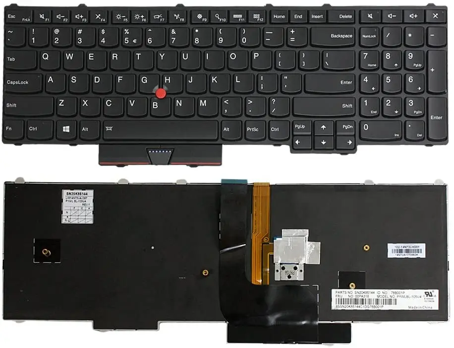 Sostituzione Tastiera Retroilluminata Us Laptop Per Lenovo Thinkpad P50 P51 P70 00Pa288 Sn20K85114