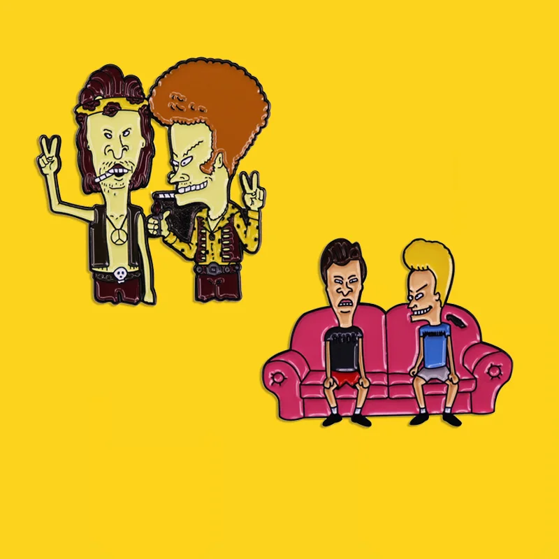 

Высококачественный Забавный аниме Beavis и Butthead эмалированный постер на диван, эмблема, комедия, ТВ, металлическая мультяшная эмблема