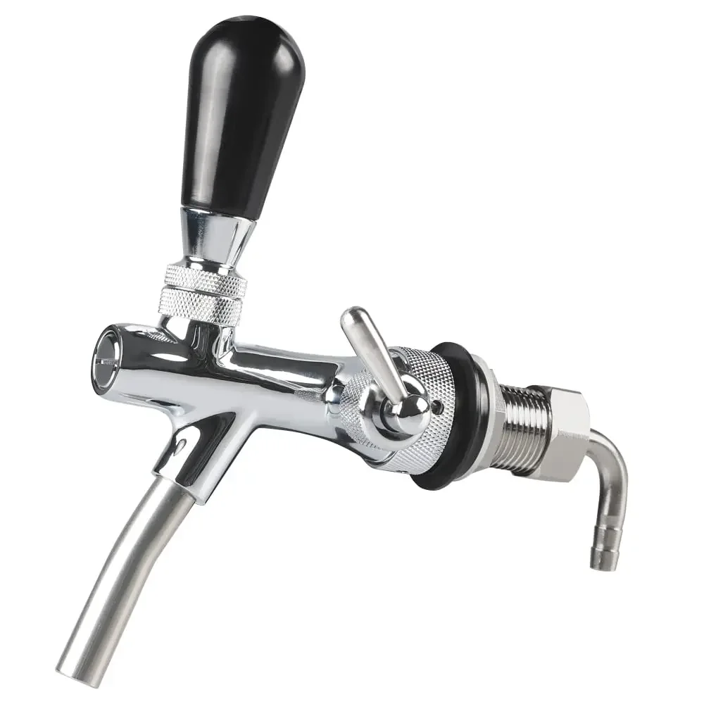 G5/8 Beer Faucet Adjustable Draft Beer Faucet Shank Chrome Plating Tap Flow Controller for Keg Stainless Steel Core Draft beer faucet