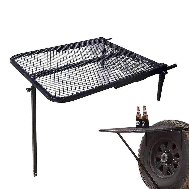 RV Camping Table RV Tire Desk Alloy Steel Portable Folding Outdoor Travel Working Picnic Vehicle
