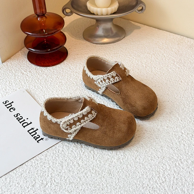 Children Fashion Leather Shoes Retro Style Spring Autumn Girls Causal Shoes 2025 New Kids Princess School Flat Shoes Soft Bottom