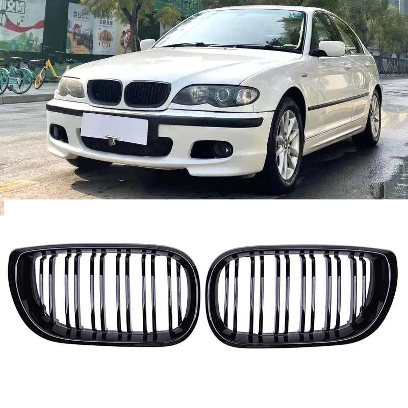 For BMW 3 Series E46 Car Front Bumper Grilles Racing Grill Kidney Auto