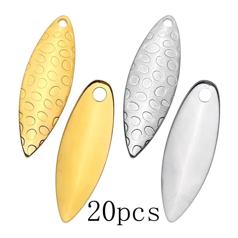 20pcs Willow Leaf Lua Sequin Noise Sheet Spincast Fishing Blades for
