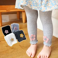Baby Girl Leggings Pants Autumn Baby Pantyhose Child Toddler Pant Flower Cotton Knitting Trousers For Kid Infant Legging Spring 1